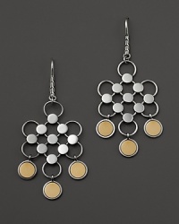 With a geometric design, John Hardy's sterling silver Dot earrings lend a modern look, accented with 18K yellow gold. With a geometric design, John Hardy's sterling silver Dot earrings lend a modern look, accented with 18K yellow gold.