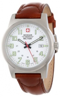 Wenger Swiss Military Men's 72900 Classic Field White Dial Brown Leather Military Watch Wenger Swiss Military Men's 72900 Classic Field White Dial Brown Leather Military Watch