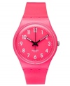 Throw on some metal with this Flaky Rubine watch from Swatch.