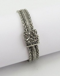 Sterling Silver Bali Braclet Three Strand 8 Inch Sterling Silver Bali Braclet Three Strand 8 Inch