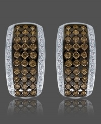 Graced with endless sophistication, these Le Vian earrings feature round-cut chocolate and white diamonds (2 ct. t.w.) set in 14k white gold. Approximate drop: 1 inch. Graced with endless sophistication, these Le Vian earrings feature round-cut chocolate and white diamonds (2 ct. t.w.) set in 14k white gold. Approximate drop: 1 inch.