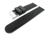 Men's Rubbertech Silicone Rubber Watchband Stainless Steel Buckle. Black 20mm Men's Rubbertech Silicone Rubber Watchband Stainless Steel Buckle. Black 20mm