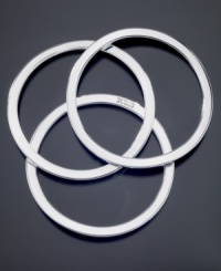 Streamline your style with this set of three smooth silvertone mixed metal bangle bracelets by GUESS. Logo etched on one bracelet. Approximate diameter: 2-2/1 inches. Streamline your style with this set of three smooth silvertone mixed metal bangle bracelets by GUESS. Logo etched on one bracelet. Approximate diameter: 2-2/1 inches.