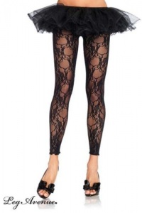 Floral Lace Footless Tights (Black;One Size) Floral Lace Footless Tights (Black;One Size)