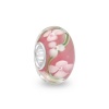 Bling Jewelry Sterling Silver Clover Murano Pink Glass Bead Pandora Compatible