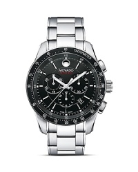 Men's Series 800™ bracelet watch in performance stainless steel with a black chronograph dial detailed with applied stick markers, date display, and unidirectional bezel. Men's Series 800™ bracelet watch in performance stainless steel with a black chronograph dial detailed with applied stick markers, date display, and unidirectional bezel.
