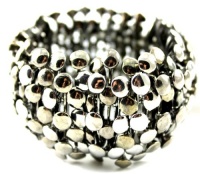 Beautiful Glamorous City Gypsies 6 Rows of Many Beaded Bubble Balls Stretch Bracelet Black/Hematite Tone Beautiful Glamorous City Gypsies 6 Rows of Many Beaded Bubble Balls Stretch Bracelet Black/Hematite Tone