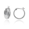 Sterling Silver Flat Polished Hoop Earrings (0.7 Diameter)
