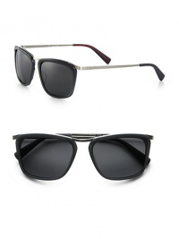 Retro inspired style handcrafted of mixed media elements. Available in grey frames with grey polar lenses.Acetate/metal100% UV ProtectionImported Retro inspired style handcrafted of mixed media elements. Available in grey frames with grey polar lenses.Acetate/metal100% UV ProtectionImported