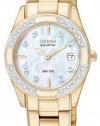 CITIZEN ECO-DRIVE Women's EW1822-52D Regent Gold Tone Diamond Watch