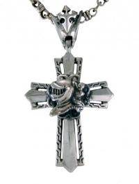 Silver Cross Pendant...Star Knights .925 Sterling Silver Knights Head Cross Pendant for Men and Women Silver Cross Pendant...Star Knights .925 Sterling Silver Knights Head Cross Pendant for Men and Women