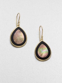 From the Polished Rock Candy® Collection. Iridescent black shell with a rich black onyx border set in radiant 18k gold in a chic teardrop shape. 18k goldBrown shellBlack onyxDrop, about 1.4Hook backImported From the Polished Rock Candy® Collection. Iridescent black shell with a rich black onyx border set in radiant 18k gold in a chic teardrop shape. 18k goldBrown shellBlack onyxDrop, about 1.4Hook backImported