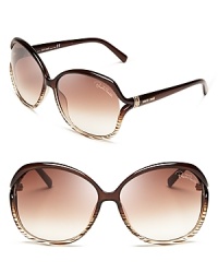 Fashionista-favorite oversized shades get a style upgrade from chic striped frames and glam gradient lenses; from Roberto Cavalli. Fashionista-favorite oversized shades get a style upgrade from chic striped frames and glam gradient lenses; from Roberto Cavalli.