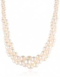 Colored Simulated Three Strand Twisted Pearl Necklace, 18 Colored Simulated Three Strand Twisted Pearl Necklace, 18