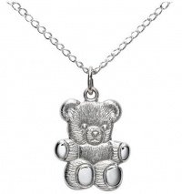 Sterling Silver Children's Teddy Bear Pendant, 13 Sterling Silver Children's Teddy Bear Pendant, 13