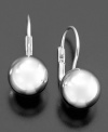 Classic ball earrings with elongated style. Crafted in sterling silver by Giani Bernini. Featuring 10 mm balls. Approximate drop: 1 inch.