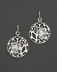 Bold sterling silver medallion earrings, glistening with faceted rock crystals. By Di MODOLO. Bold sterling silver medallion earrings, glistening with faceted rock crystals. By Di MODOLO.