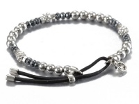 Michael Kors Silver Fireball Bead Stratchable Bracelet, Silver Hamitate