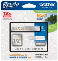 Brother Laminated Tape, 12mm (0.47 Inch), Gold on Silver (TZeMQ934) Brother Laminated Tape, 12mm (0.47 Inch), Gold on Silver (TZeMQ934)