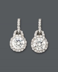Be the belle of the ball. B. Brilliant's fancy drop earrings are certain to light up your look with dozens of round-cut cubic zirconias (3-3/8 ct. t.w.) set in sterling silver. Approximate drop: 5/8 inch. Be the belle of the ball. B. Brilliant's fancy drop earrings are certain to light up your look with dozens of round-cut cubic zirconias (3-3/8 ct. t.w.) set in sterling silver. Approximate drop: 5/8 inch.