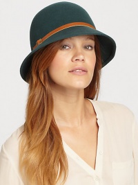 Signature cloche style crafted from superior wool felt with leather belt detail and antique brass hardware.WoolOne size fits mostSpot cleanImported Signature cloche style crafted from superior wool felt with leather belt detail and antique brass hardware.WoolOne size fits mostSpot cleanImported