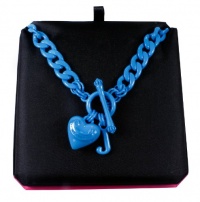 Juicy Couture Neon Blue Starter Necklace with Heart Charm Juicy Couture Neon Blue Starter Necklace with Heart Charm