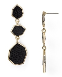 Coolly elegant. This pair of white metal linear drop earrings from Aqua is a low-effort, high-impact way to punctuate every look. Coolly elegant. This pair of white metal linear drop earrings from Aqua is a low-effort, high-impact way to punctuate every look.