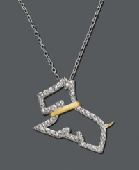 Pay tribute to man's best friend with this sparkling dog pendant. Necklace features the outline of a Scotty dog crafted in sterling silver and round-cut diamond (1/10 ct. t.w.) with gold-plated accents at the collar and tail. Approximate length: 18 inches. Approximate drop: 3/4 inch. Pay tribute to man's best friend with this sparkling dog pendant. Necklace features the outline of a Scotty dog crafted in sterling silver and round-cut diamond (1/10 ct. t.w.) with gold-plated accents at the collar and tail. Approximate length: 18 inches. Approximate drop: 3/4 inch.