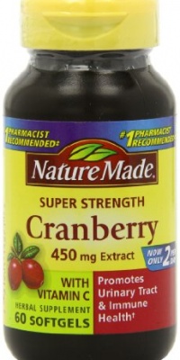 Nature Made Super Strength, Cranberry ( 450 mg Extracr) with Vitamin C, 60 Softgels Nature Made Super Strength, Cranberry ( 450 mg Extracr) with Vitamin C, 60 Softgels
