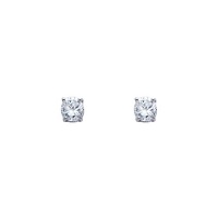 14K White Gold 3mm Round CZ Solitaire Basket Stud Earrings with Screw-back for Children and Women 14K White Gold 3mm Round CZ Solitaire Basket Stud Earrings with Screw-back for Children and Women