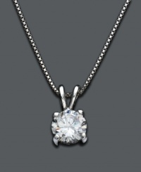 Always classic. Simple sterling silver chain necklace by B. Brilliant shines with the addition of a round-cut cubic zirconia pendant (1 ct. t.w.). Approximate length: 18 inches. Approximate drop: 1/2 inch. Always classic. Simple sterling silver chain necklace by B. Brilliant shines with the addition of a round-cut cubic zirconia pendant (1 ct. t.w.). Approximate length: 18 inches. Approximate drop: 1/2 inch.
