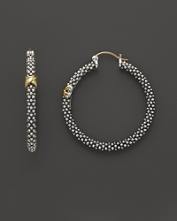 Lagos Sterling Silver and 18K Gold Small X Hoop Earrings Lagos Sterling Silver and 18K Gold Small X Hoop Earrings