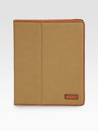 Constructed from durable canvas, this sleek leather-trimmed carrying case provides a handsome home away from home for a treasured iPad®.One interior card slotPRL-embossed leather logo patch accents the exteriorCanvas8W x 10HImported