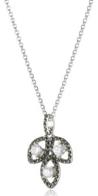 Judith Jack Marcasite and Cubic Zirconia Drop Leaf Pendant Necklace Judith Jack Marcasite and Cubic Zirconia Drop Leaf Pendant Necklace