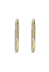 Effy Jewlery Yellow Gold Diamond Hoop Earrings, .16 TCW Effy Jewlery Yellow Gold Diamond Hoop Earrings, .16 TCW