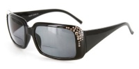 Showtime Fashion Bifocal Sunglasses with Austrian Crystals for Youthful and Stylish Women who Need to Read in the Sun (Black 150)
