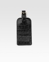 An elegant travel essential is handmade in croco-textured leather. Buckle closure 6¼ X 2½ Made in USA