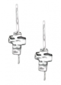 Barse Small Hammered Cross Earring Barse Small Hammered Cross Earring