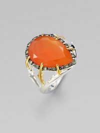 From the Thorn Collection. Gnarly thorns of goldplated sterling silver hold a faceted teardrop of richly colored carnelian, framed in soft green tsavorite stones on a sterling silver thorn band. Carnelian and tsavorite Sterling silver and 18k goldplated sterling silverLength, about ¾Imported From the Thorn Collection. Gnarly thorns of goldplated sterling silver hold a faceted teardrop of richly colored carnelian, framed in soft green tsavorite stones on a sterling silver thorn band. Carnelian and tsavorite Sterling silver and 18k goldplated sterling silverLength, about ¾Imported
