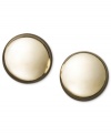 Stylish studs add a hint of subtle glamour. Earrings feature a circular ball design with a flat surface. Crafted in 14k gold. Approximate width: 7 mm.