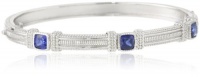 Judith Ripka Giftables 3 Cushion Stones Blue Sapphire Bangle Bracelet Judith Ripka Giftables 3 Cushion Stones Blue Sapphire Bangle Bracelet