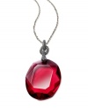 Fuchsia on fire. Juicy Couture heats things up with this pendant necklace. The chain, crafted from silver tone mixed metal, goes great with a casual look or for stepping out in the evening. Approximate length: 30 inches. Approximate drop: 2-1/2 inches.