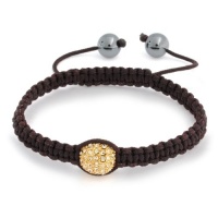 Bling Jewelry Gold Crystal Bead Brown Shamballa Inspired Bracelet Hematite Ball 12mm Bling Jewelry Gold Crystal Bead Brown Shamballa Inspired Bracelet Hematite Ball 12mm