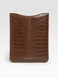 A compact, crocodile-embossed sleeve for the iPad gives a sophisticated finish to your tech device.LeatherAccommodates all iPad modelsImported A compact, crocodile-embossed sleeve for the iPad gives a sophisticated finish to your tech device.LeatherAccommodates all iPad modelsImported