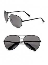 Iconic aviator style crafted in lightweight plastic. Available in semi matte black frames with grey lenses.Plastic100% UV ProtectionMade in Italy