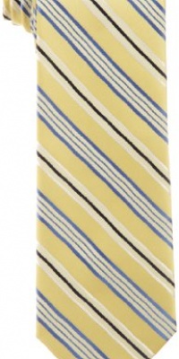 Haggar Men's Washable Satin Stripe Tie, Yellow, One Size