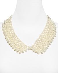 Put a playfully preppy spin on every look with this pearl collar necklace from RJ Graziano. Wear it in place of your traditional strands for an on-trend flash. Put a playfully preppy spin on every look with this pearl collar necklace from RJ Graziano. Wear it in place of your traditional strands for an on-trend flash.