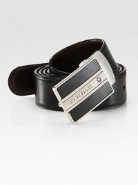 Logo engraved, palladium-plated buckle, accents this reversible leather design.LeatherAbout 1¼ wideMade in Italy Logo engraved, palladium-plated buckle, accents this reversible leather design.LeatherAbout 1¼ wideMade in Italy