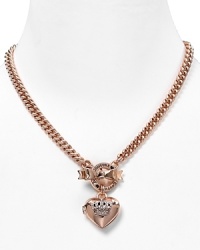 Juicy Couture breaks hearts with this rose-gold link necklace. With a pretty pendant and romantic tone, it's a wholly on-trend token of affection. Juicy Couture breaks hearts with this rose-gold link necklace. With a pretty pendant and romantic tone, it's a wholly on-trend token of affection.
