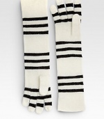 EXCLUSIVELY AT SAKS. Striped wool-blend gloves with a hint of shimmer.Polyester/nylon/wool/angoraAbout 14 longImported